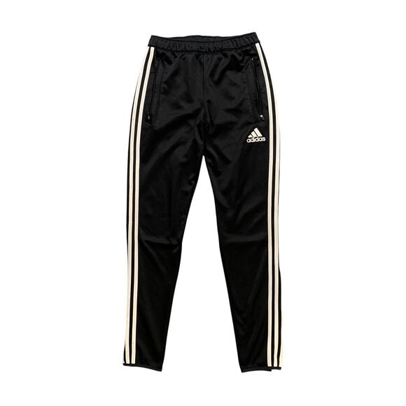 Adidas Pants Mens Small Black White Tiro Side Stripe Ankle Zip Soccer Training - Picture 1 of 14